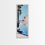 Lakeview Landscape, Minimalist Nature Art, Tranquil Waters, Framed Canvas Print, Modern Wall Decor, Pastel Home Art, Living Room Decor