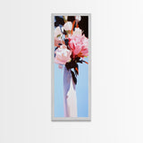 Abstract Floral Art, Bold Flower Painting, Romantic Wall Decor, Framed Canvas Print, Modern Home Art, Feminine Aesthetic, Bedroom Wall Art