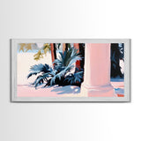 Palm Tree Painting, Coastal Tropical Art, Minimalist Summer Aesthetic, Soft Pastel Beach Decor, Boho Home Wall Art, Canvas Print