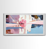 Pink Reflection, Abstract Nature, Boho Art, Floral Wall Decor, Bedroom Wall Art, Canvas Print, Minimalist Water Reflection, Pastel Tones