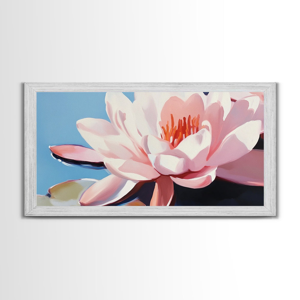 Water Lily Bloom, Floral Wall Art, Zen Botanical Print, Minimalist Nature Decor, Modern Tranquil Art, Bathroom Canvas Print