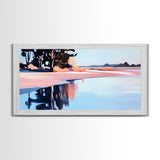 Lakeside Reflection, Serene Landscape Art, Nature Wall Print, Calm Waters Artwork, Zen Tranquility Decor, Office Canvas Print