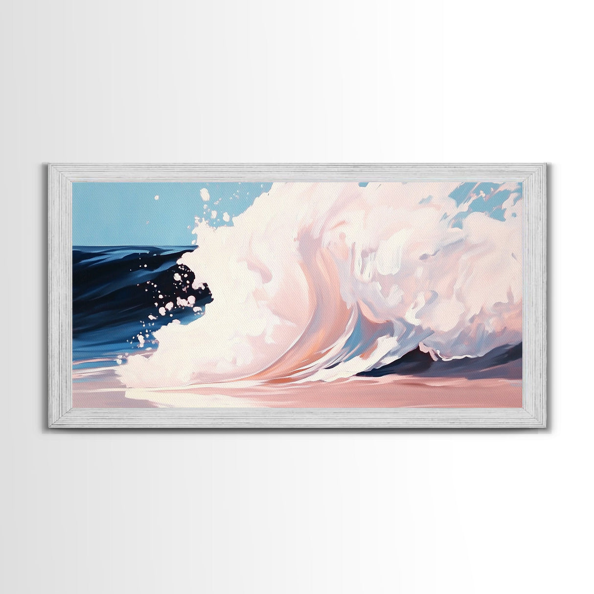 Powerful Wave, Ocean Art, Beach Decor, Coastal Living, Seascape Painting, Nautical Theme, Modern Abstract, Blue Wall Art, Canvas Print