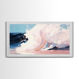 Powerful Wave, Ocean Art, Beach Decor, Coastal Living, Seascape Painting, Nautical Theme, Modern Abstract, Blue Wall Art, Canvas Print