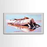 Driftwood Reflection, Coastal Wall Art, Beach House Decor, Nature-Inspired, Neutral Art, Minimalist Style, Canvas Print, Living Room