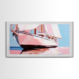 Sailing Boat, Nautical Wall Art, Ocean Reflection Print, Coastal Home Decor, Modern Seascape, Minimalist Living Room, Framed Canvas Print