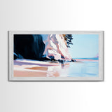 Coastal Cliffside, Ocean View Art, Seaside Landscape, Beach Getaway, Modern Coastal Decor, Nature Scene, Canvas Print, Living Room