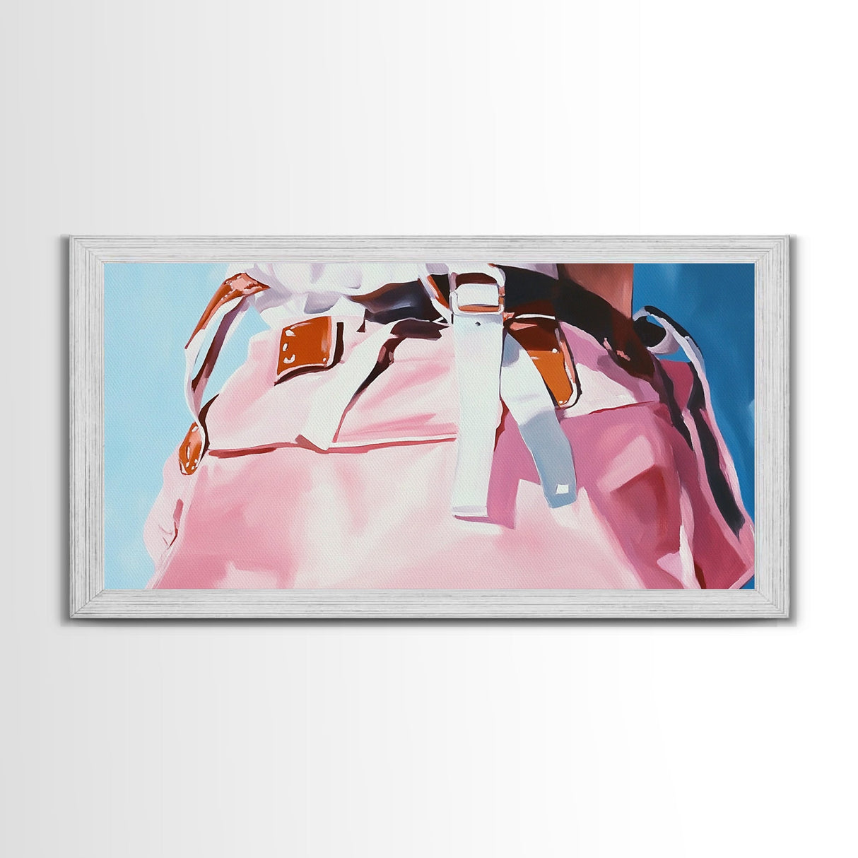 Western Outfit, Cowgirl Fashion Art, Rustic Ranch Decor, Soft Pastel Tones, Modern Minimalist Painting, Aesthetic Room Art, Framed Canvas Print