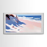 Ocean Waves, Coastal, Abstract, Canvas Print, Beach Wall Art, Living Room Decor, Modern Seascape, Blue and White, Nautical Theme