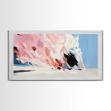 Pink Wave, Ocean Art, Abstract, Canvas Print, Coastal Wall Decor, Surreal Seascape, Beach House Accent, Modern Minimalist Style