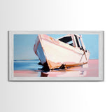 Beached Boat, Coastal Art, Nautical Decor, Canvas Print, Beach House Wall Art, Ocean Painting, Rustic Wall Decor, Living Room Art