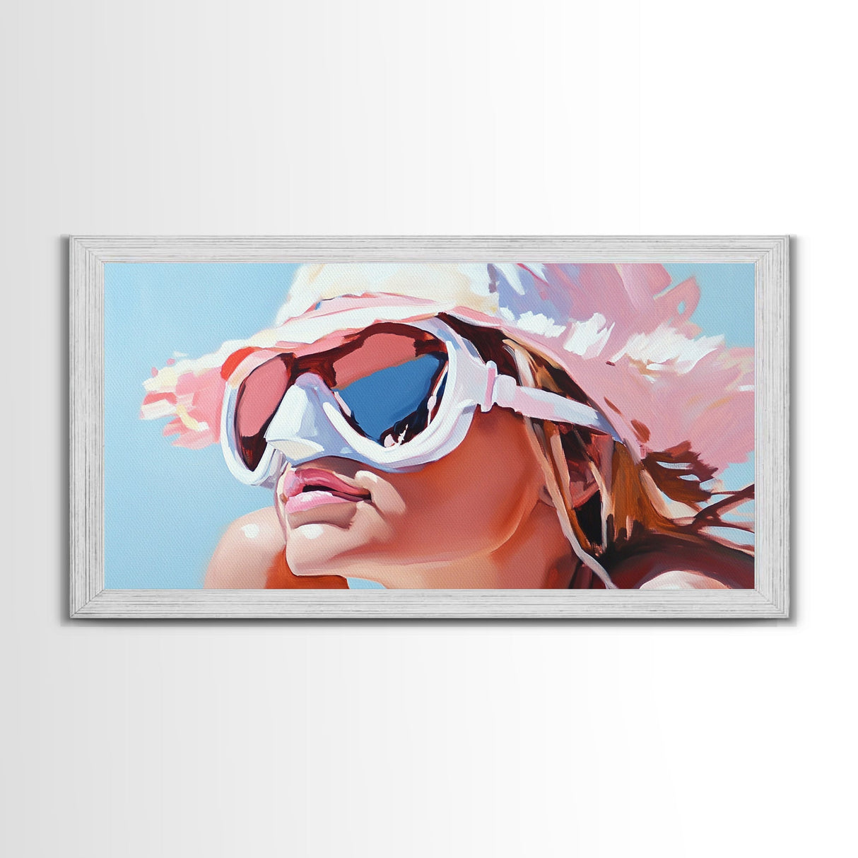 Summer Girl, Beach Art, Coastal Canvas Print, Sun Lover Wall Decor, Boho Wall Art, Vibrant Painting, Relaxing Wall Art, Living Room Decor