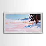 Snowy Landscape, Winter Art, Canvas Print, Christmas Wall Decor, Cozy Home Art, Minimalist Snow Scene, Holiday Art, Cabin Wall Decor