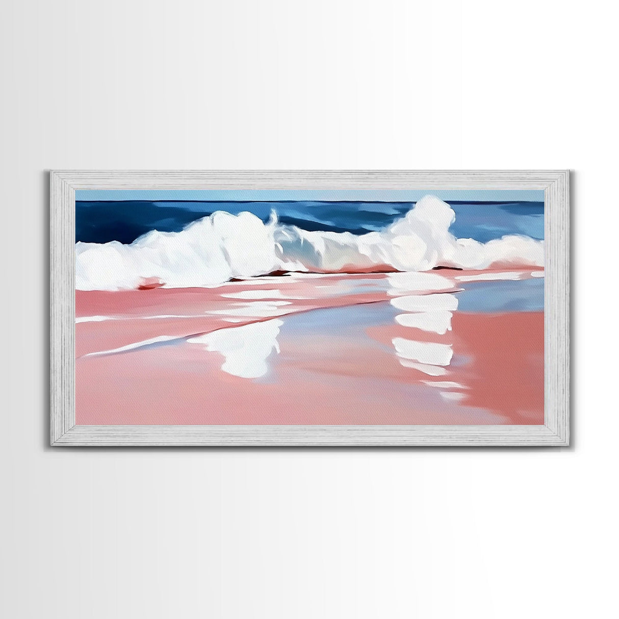 Ocean Wave, Serene Seascape, Coastal Home Decor, Beach Vibes, Minimalist Blue Art, Nautical Aesthetic, Canvas Print, Bathroom Wall Art