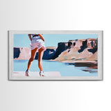 Desert Hike, Canyon View, Travel Photography Art, Adventure Aesthetic, Wanderlust Inspired Decor, Modern Boho Style, Framed Canvas Print