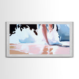 Splashing Waves, Water Reflections, Summer Art, Canvas Print, Beach Wall Decor, Coastal Home Art, Living Room Painting, Blue Seascape