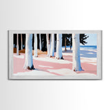 Forest By The Shore, Coastal Trees, Nature Art, Canvas Print, Tranquil Wall Decor, Living Room Art, Beach House Painting, Minimalist Art