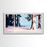 Forest by the Sea, Coastal Trees, Nature Serenity, Outdoor Wall Art, Canvas Print, Modern Landscape, Ocean Home Decor, Blue and Green Art