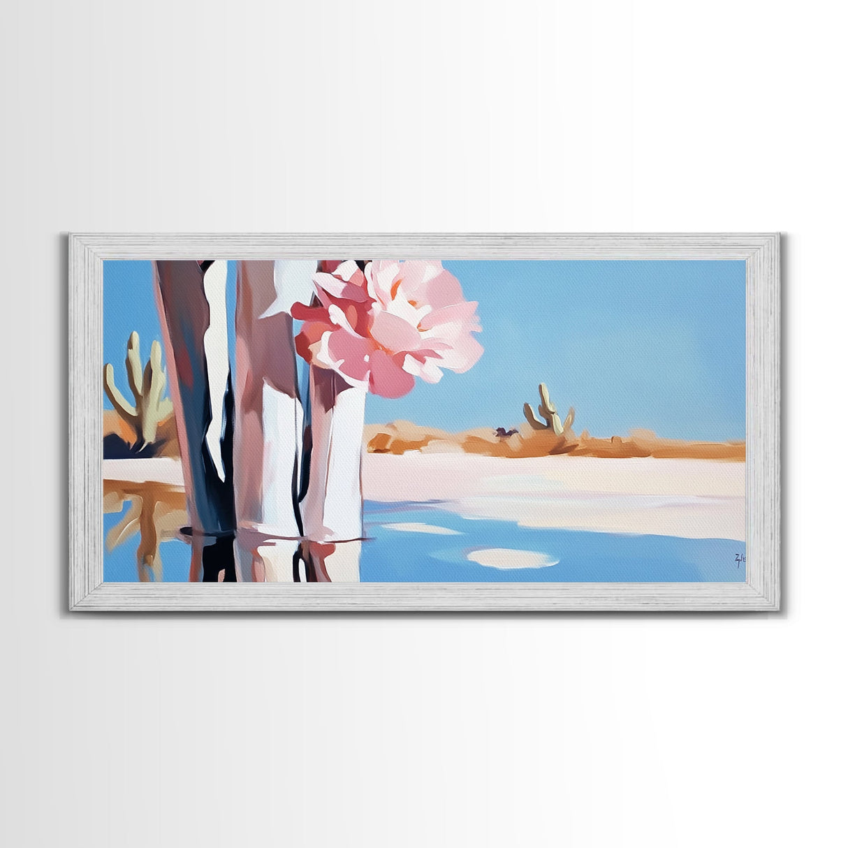 Cactus Blooms, Desert Flowers, Southwestern Serenity, Canvas Print, Floral Art, Pastel Tones, Nature Wall Art, Boho Decor, Minimalist Aesthetic