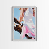 Summer Dress, Breezy Style, Feminine Art, Carefree Vibes, Romantic Aesthetic, Canvas Print, Bedroom Wall Art, Modern Fashion Painting