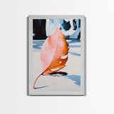 Autumn Leaf, Seasonal Art, Nature Wall Decor, Canvas Print, Fall Home Decor, Minimalist Artwork, Botanical Art, Bedroom Wall Art