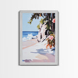 Tropical, Waves, Vibrant, Serenity, Canvas Print, Summer Wall Art, Bright Coastal Decor, Beach House Artwork, Nature-Inspired Living Room Art