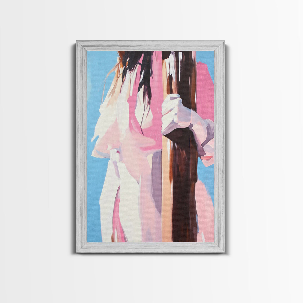 Woman Holding Tree, Abstract Portrait, Canvas Print, Feminine Art, Modern Wall Decor, Minimalist Wall Art, Aesthetic Painting