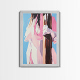 Woman Holding Tree, Abstract Portrait, Canvas Print, Feminine Art, Modern Wall Decor, Minimalist Wall Art, Aesthetic Painting