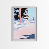 Winter Landscape, Snow Scene, Skiing Artwork, Canvas Print, Holiday Wall Art, Christmas Aesthetic, Cabin Decor, Living Room Wall Art