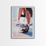 Cooking Scene, Pan Reflection, Modern Artwork, Canvas Print, Kitchen Wall Art, Minimalist Decor, Contemporary Art, Unique Aesthetic