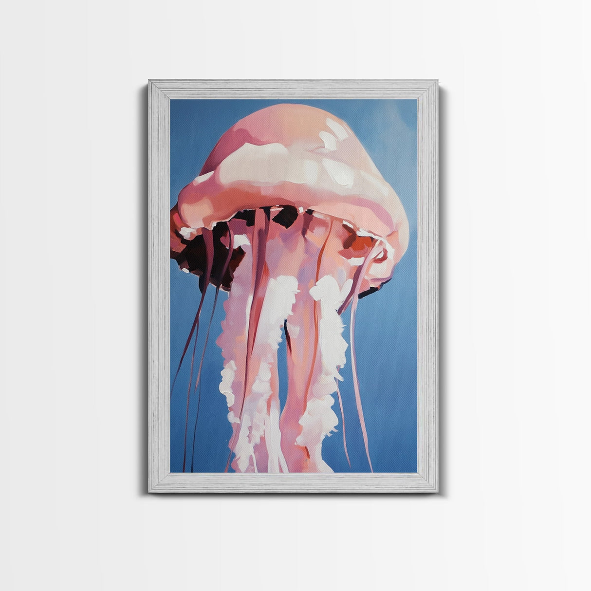Jellyfish, Ocean Art, Coastal Wall Decor, Nautical Theme, Sea Life Painting, Beach House Art, Minimalist Art, Canvas Print