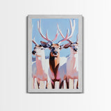 Majestic Deer, Wildlife Wall Art, Rustic Lodge Decor, Cabin Aesthetic, Fall Art, Nature Inspired, Framed Canvas Print, Animal Painting