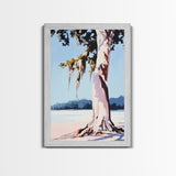 Rustic Tree Painting, Nature Wall Art, Moody Landscape, Framed Canvas Print, Neutral Tones, Boho Art, Living Room Wall Art, Farmhouse Decor