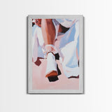 Ballet Shoes, Feminine Art, Elegant Decor, Fashion Print, Framed Canvas Print, Modern Wall Art, Soft Aesthetic, Romantic Artwork