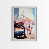 Wagon, Vintage Country, Rustic, Old West, Americana, Farmhouse, Minimalist, Warm Tones, Travel, Aesthetic, Framed Canvas Print