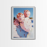Cactus Bloom, Southwest Decor, Desert Art, Succulent Painting, Nature Inspired, Earthy Tones, Framed Canvas Print, Bedroom