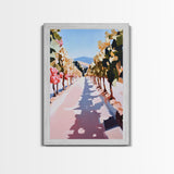 Vineyard Pathway, Wine Country, Rustic Charm, Framed Canvas Print, Tuscan Wall Art, Kitchen Decor, Autumn Landscape, Country Home Art
