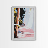 Sunlit Alleyway, Mediterranean Scene, Tropical Paradise, Framed Canvas Print, Boho Wall Art, Travel Inspired Art, Entryway Decor