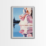 Coastal Escape, Soft Color Landscape, Feminine Art, Minimalist Design, Beach Inspired, Framed Canvas Print, Bedroom Wall Art