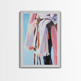 Western Fashion, Cowboy Aesthetic, Rustic Boho Art, Pastel Tones, Modern Western Decor, Framed Canvas Print, Bedroom or Living Room