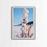 Snowy Nature, Winter Landscape, Mountain Art, Framed Canvas Print, Modern Home Decor, Serene Scenic Painting, Living Room Wall Art
