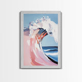 Ocean Wave, Surf Art, Coastal Print, Blue Wall Art, Framed Canvas Print, Nautical Theme, Beach House Decor, Living Room Wall Art
