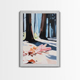 Autumn Forest, Fall Leaves, Cozy Aesthetic, Seasonal Art, Rustic Decor, Warm Tones, Nature Painting, Canvas Print, Living Room Wall Art