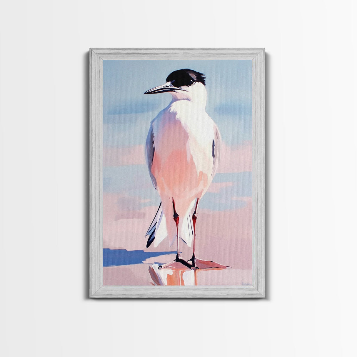 Seabird, Coastal Wildlife Art, Framed Canvas Print, Beach House Wall Decor, Nature Painting, Modern Home Aesthetic, Ocean Inspired