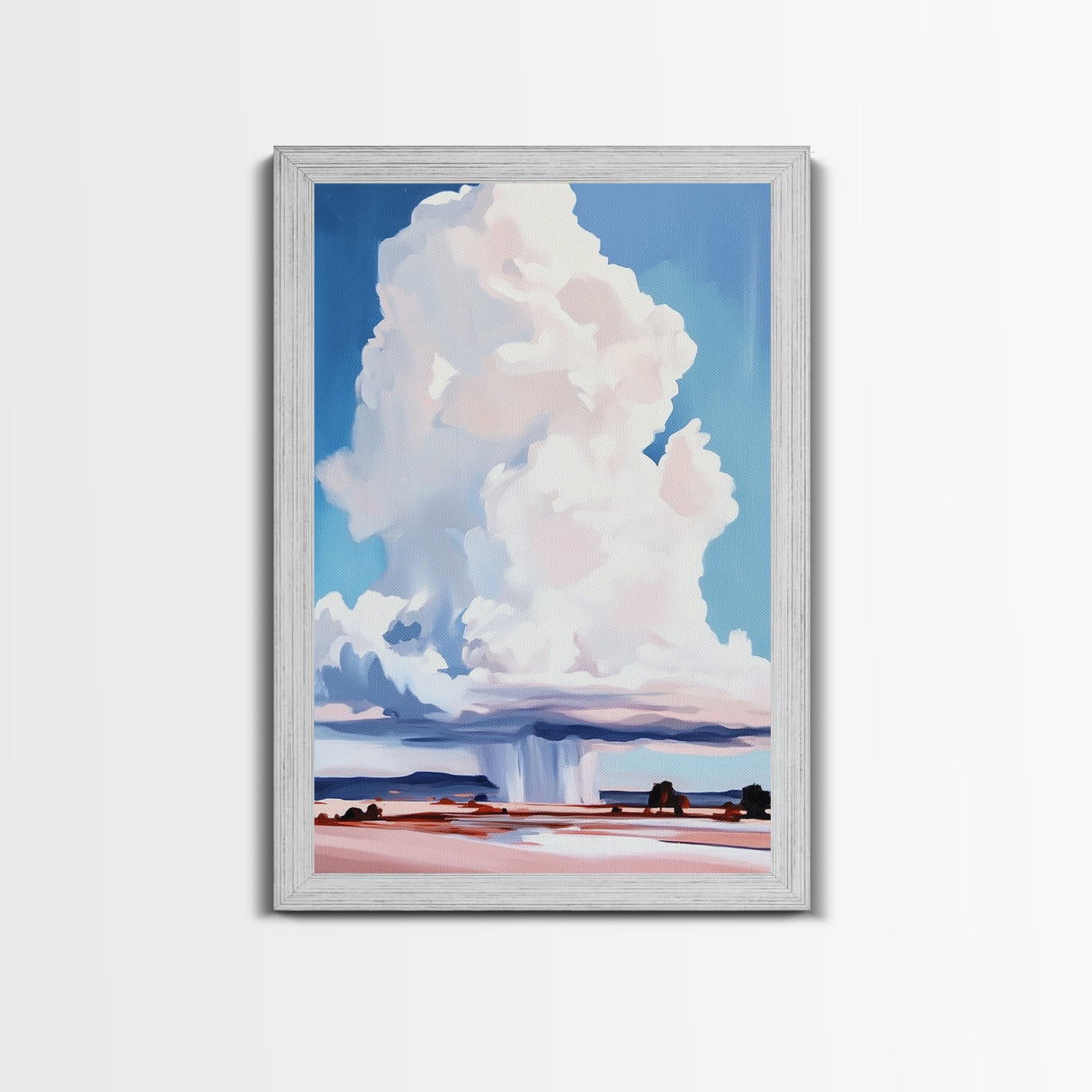 Storm Clouds, Dramatic Sky Art, Framed Canvas Print, Landscape Decor, Moody Weather Painting, Nature Artwork, Living Room Aesthetic