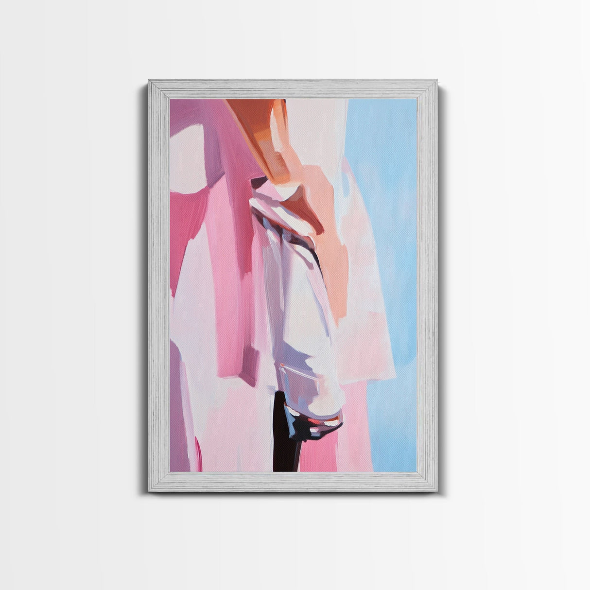 Elegant, Feminine, Minimalist, Fashion, Framed Canvas Print, Modern Woman Art, Chic Wall Decor, Pink Artwork, Aesthetic Bedroom Art
