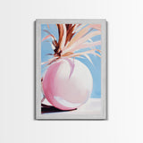 Desert, Palm Tree, Abstract, Framed Canvas Print, Earthy Tones Wall Art, Modern Southwest Decor, Stylish Living Room Art, Trendy Design