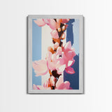 Sunlit Blossoms, Soft Pastel, Romantic Floral Art, Feminine Wall Decor, Modern Botanical Painting, Bedroom Wall Art, Canvas Print