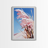 Windblown Grass, Beach Prairie Art, Coastal Breeze Print, Framed Canvas Print, Neutral Minimalist Decor, Modern Nature Wall Art