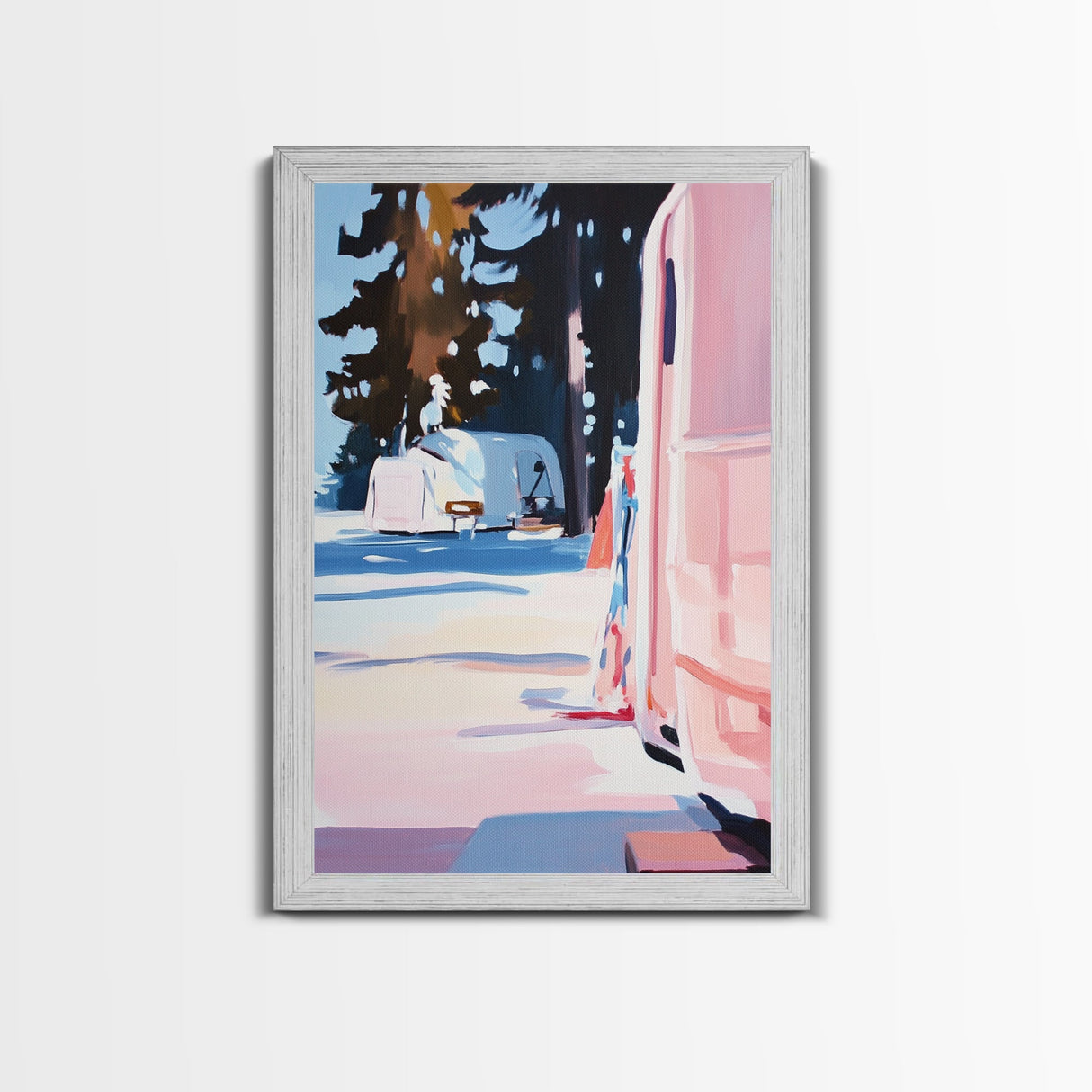Camper Life, Forest Retreat, Cozy Camping, Canvas Print, Outdoor Adventure, RV Decor, Travel Lover Art, Scenic Nature Painting